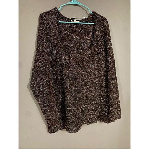 Ava & Viv Metallic Thread Sweater Plus Size Textured Long Sleeve 3X NWT - Picture 3 of 7